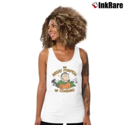 Women’s Peanuts Linus The Great Pumpkin Is Coming Tank Top in white | Lightweight, Movement-Friendly