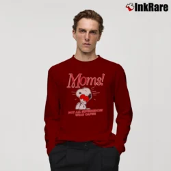 Men’s Peanuts Mom Not All Superheroes Wear Capes Long-Sleeve Shirt in maroon | Sleek, Lightweight, Year-Round Wear