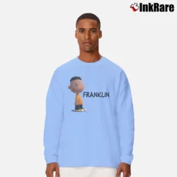 Men’s Peanuts Movie Franklin Navy Long-Sleeve Shirt in light blue | Sleek, Lightweight, Year-Round Wear
