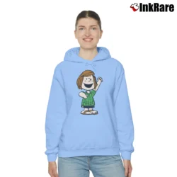 Women’s Peanuts Peppermint Patty Cozy Hoodie in light blue | Warm, Structured, Stylish