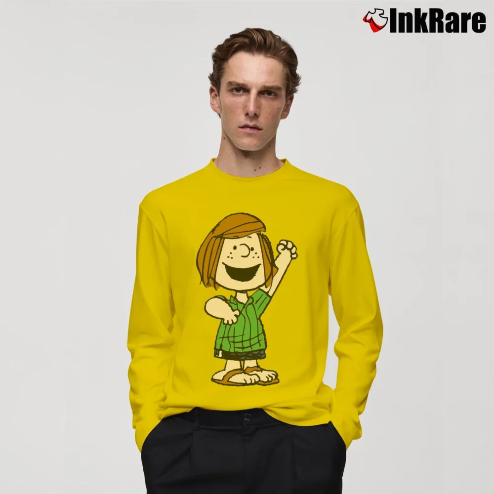 Men’s Peanuts Peppermint Patty Long-Sleeve Shirt in yellow | Sleek, Lightweight, Year-Round Wear