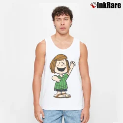 Men’s Peanuts Peppermint Patty Tank Top in white | Breathable, Active-Friendly Design