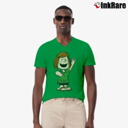 Men’s Peanuts Peppermint Patty V-Neck Tee in irish green | Sharp, Breathable, Everyday Staple