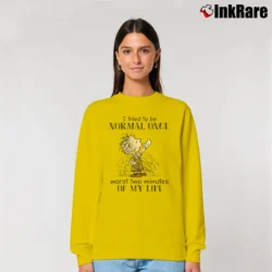 Women’s Peanuts Pigpen I Tried To Be Normal Once Worst Two Minutes Of My Life Relaxed Sweatshirt in yellow | Soft, Laid-Back Vibe