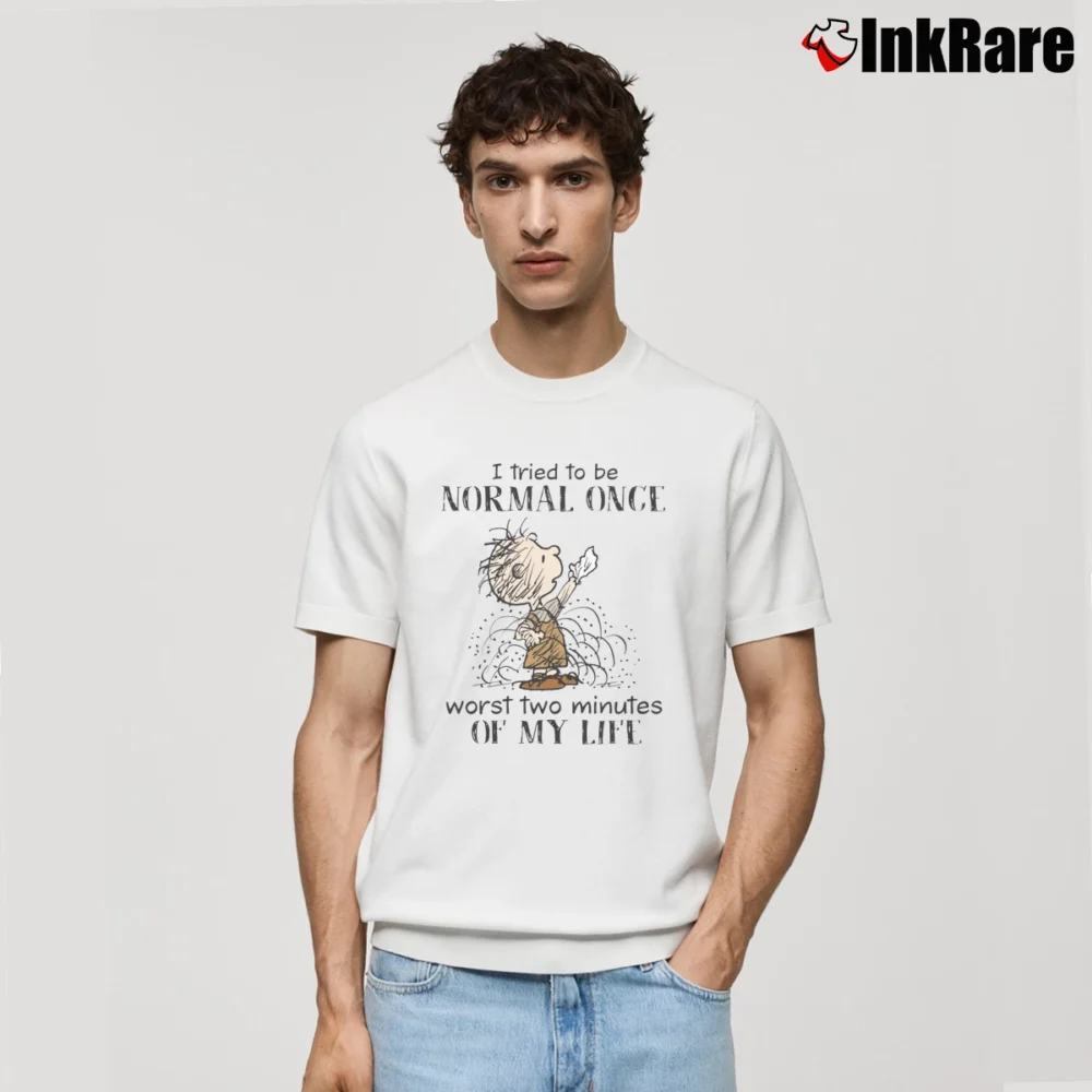 Men’s Peanuts Pigpen I Tried To Be Normal Once Worst Two Minutes Of My Life Classic T-Shirt in white | Soft, Breathable Everyday Wear