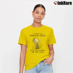 Women’s Peanuts Pigpen I Tried To Be Normal Once Worst Two Minutes Of My Life Signature T-Shirt in yellow | Soft, Flattering Fit