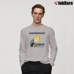 Men’s Peanuts Schroeder At The Piano Custom Long-Sleeve Shirt in sport grey | Sleek, Lightweight, Year-Round Wear
