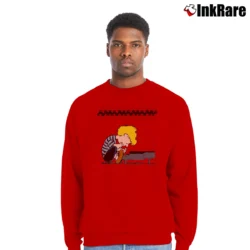 Men’s Peanuts Schroeder At The Piano Custom Crewneck Sweatshirt in red | Cozy Fabric, Clean Style