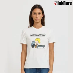 Women’s Peanuts Schroeder At The Piano Custom Signature T-Shirt in white | Soft, Flattering Fit