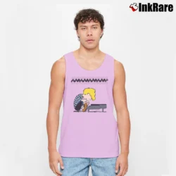Men’s Peanuts Schroeder At The Piano Custom Tank Top in light pink | Breathable, Active-Friendly Design