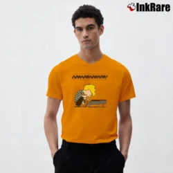 Men’s Peanuts Schroeder At The Piano Custom V-Neck Tee in orange | Sharp, Breathable, Everyday Staple