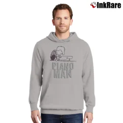 Men’s Peanuts Schroeder Piano Man Custom Pullover Hoodie in sport grey | Cozy, Durable, Modern Fit