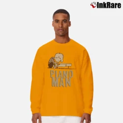 Men’s Peanuts Schroeder Piano Man Custom Long-Sleeve Shirt in orange | Sleek, Lightweight, Year-Round Wear