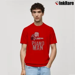 Men’s Peanuts Schroeder Piano Man Custom Classic T-Shirt in red | Soft, Breathable Everyday Wear