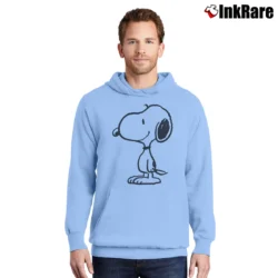 Men’s Peanuts Snoopy Charlie Brown Woodstock Retro Pullover Hoodie in light blue | Cozy, Durable, Modern Fit