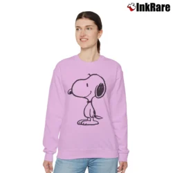 Women’s Peanuts Snoopy Charlie Brown Woodstock Retro Relaxed Sweatshirt in light pink | Soft, Laid-Back Vibe