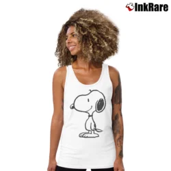 Women’s Peanuts Snoopy Charlie Brown Woodstock Retro Tank Top in white | Lightweight, Movement-Friendly