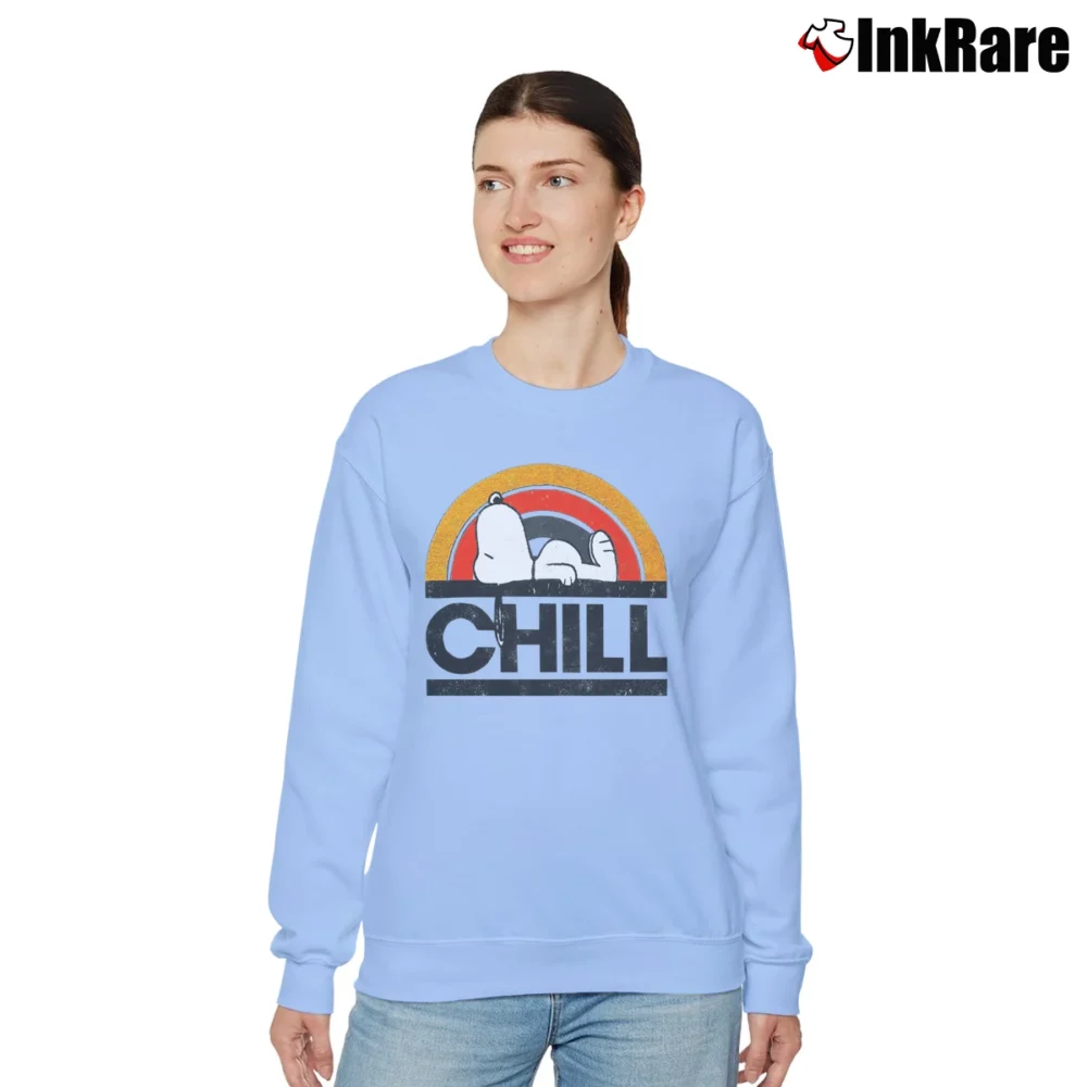 Women’s Peanuts Snoopy Chill Graphic Relaxed Sweatshirt in light blue | Soft, Laid-Back Vibe