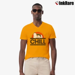 Men’s Peanuts Snoopy Chill Graphic V-Neck Tee in orange | Sharp, Breathable, Everyday Staple
