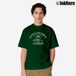 Men’s Peanuts Snoopy Flying Ace Force Snoopy And Woodstock Classic T-Shirt in forest green | Soft, Breathable Everyday Wear