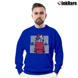 Men’s Peanuts Snoopy Flying Ace Heavyweight Crewneck Sweatshirt in royal blue | Cozy Fabric, Clean Style