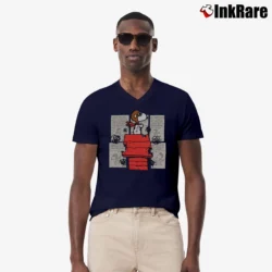 Men’s Peanuts Snoopy Flying Ace Heavyweight V-Neck Tee in navy | Sharp, Breathable, Everyday Staple