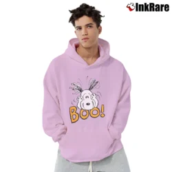 Men’s Peanuts Snoopy Halloween Boo Pullover Hoodie in light pink | Cozy, Durable, Modern Fit