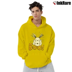 Men’s Peanuts Snoopy Halloween Boo Pullover Hoodie in yellow | Cozy, Durable, Modern Fit