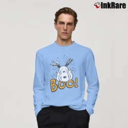 Men’s Peanuts Snoopy Halloween Boo Long-Sleeve Shirt in light blue | Sleek, Lightweight, Year-Round Wear