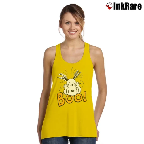 Peanuts Snoopy Halloween Boo Women’s Essential Tank in yellow – Summer Ready Women’s Peanuts Snoopy Halloween Boo Tank Top in yellow | Lightweight, Movement-Friendly