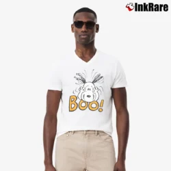 Men’s Peanuts Snoopy Halloween Boo V-Neck Tee in white | Sharp, Breathable, Everyday Staple