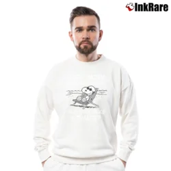 Men’s Peanuts Snoopy Hard Work Never Hurt Anyone But Why Take A Chance Crewneck Sweatshirt in white | Cozy Fabric, Clean Style