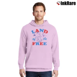 Men’s Peanuts Snoopy Land Of The Free Pullover Hoodie in light pink | Cozy, Durable, Modern Fit
