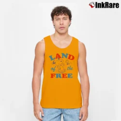 Men’s Peanuts Snoopy Land Of The Free Tank Top in orange | Breathable, Active-Friendly Design