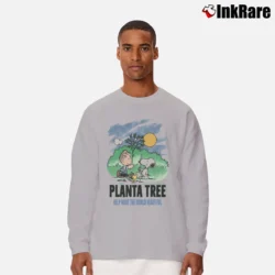 Men’s Peanuts Snoopy Linus Plant A Tree Help Make The World Beautiful Earth Day Long-Sleeve Shirt in sport grey | Sleek, Lightweight, Year-Round Wear