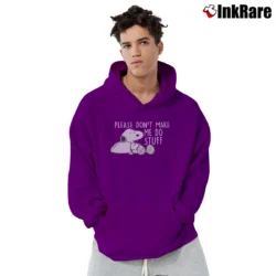 Men’s Peanuts Snoopy Please Don't Make Me Do Stuff Graphic Pullover Hoodie in purple | Cozy, Durable, Modern Fit
