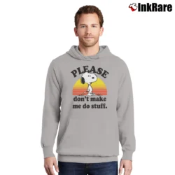Men’s Peanuts Snoopy Please Don't Make Me Do Stuff Graphic Pullover Hoodie in sport grey | Cozy, Durable, Modern Fit