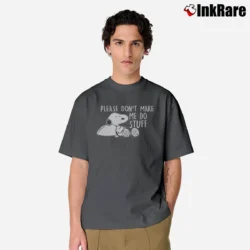 Men’s Peanuts Snoopy Please Don't Make Me Do Stuff Graphic Classic T-Shirt in charcoal | Soft, Breathable Everyday Wear