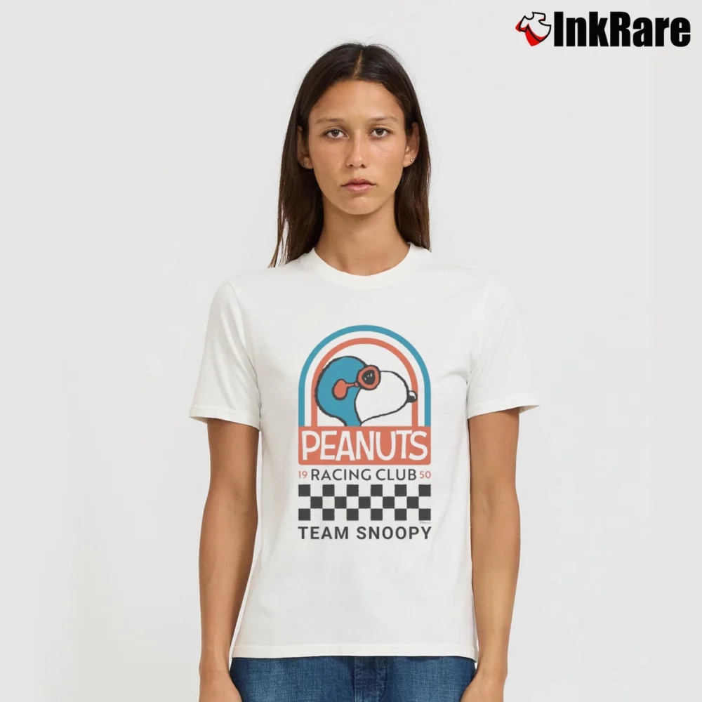 Women’s Peanuts Snoopy Racing Club T-Shirt in white | Soft, Flattering Fit