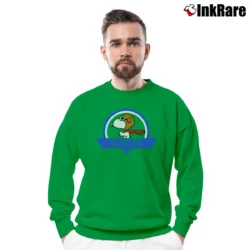 Men’s Peanuts Snoopy Red Baron Wingman Distressed Logo Crewneck Sweatshirt in irish green | Cozy Fabric, Clean Style