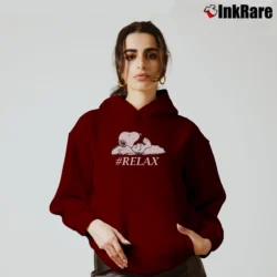 Women’s Peanuts Snoopy Relax Graphic Cozy Hoodie in maroon | Warm, Structured, Stylish