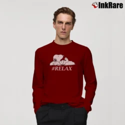 Men’s Peanuts Snoopy Relax Graphic Long-Sleeve Shirt in maroon | Sleek, Lightweight, Year-Round Wear