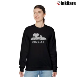 Women’s Peanuts Snoopy Relax Graphic Relaxed Sweatshirt in black | Soft, Laid-Back Vibe