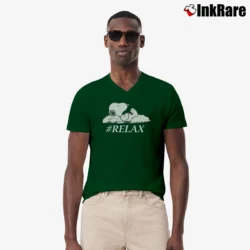 Men’s Peanuts Snoopy Relax Graphic V-Neck Tee in forest green | Sharp, Breathable, Everyday Staple