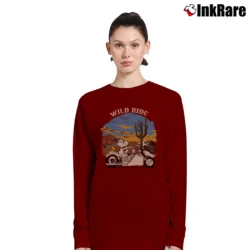 Women’s Peanuts Snoopy Woodstock Moto Wild Ride Long-Sleeve Top in maroon | Sleek, Versatile, All-Season