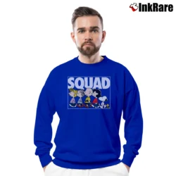 Men’s Peanuts Squad Crewneck Sweatshirt in royal blue | Cozy Fabric, Clean Style