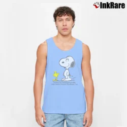 Men’s Peanuts Woodstock And Snoopy Tank Top in light blue | Breathable, Active-Friendly Design
