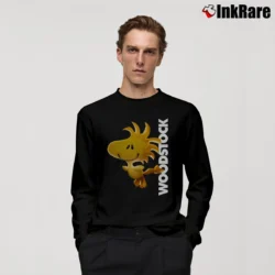 Men’s Peanuts Woodstock Cartoon Long-Sleeve Shirt in black | Sleek, Lightweight, Year-Round Wear