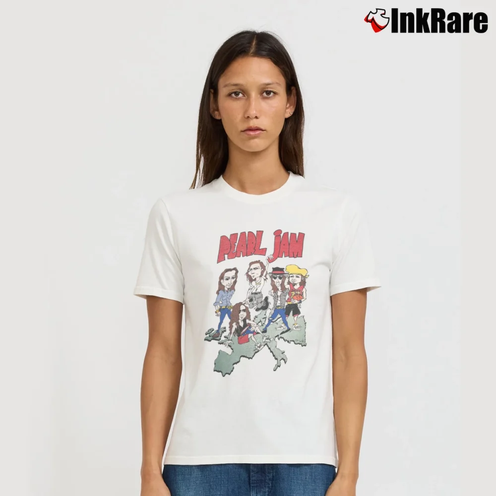 Women’s Pearl Jam World Jam Tour Single Signature T-Shirt in white | Soft, Flattering Fit