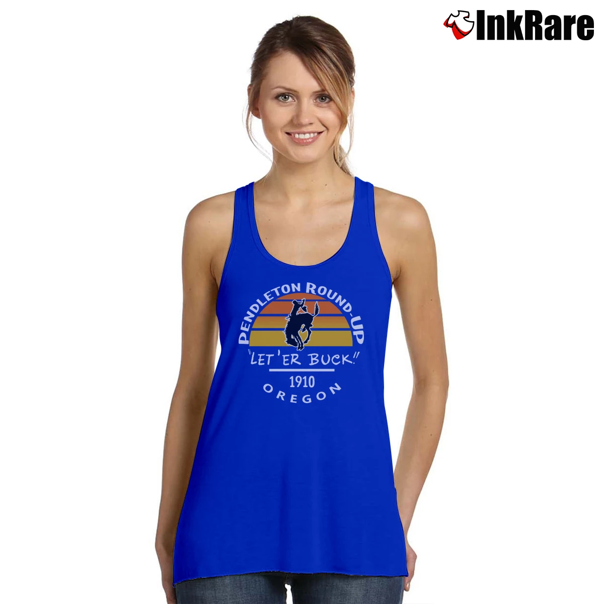 Women’s Pendleton Round - up Acriform Western Rodeo Tank Top in royal blue | Lightweight, Movement-Friendly